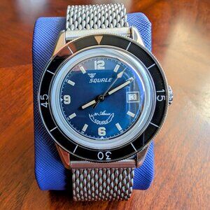 Squale 300 Meter Swiss Made Automatic Dive Watch with Matching Mess Bracelet